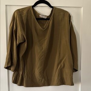 Olive Green V-Neck Women's Everlane Top
